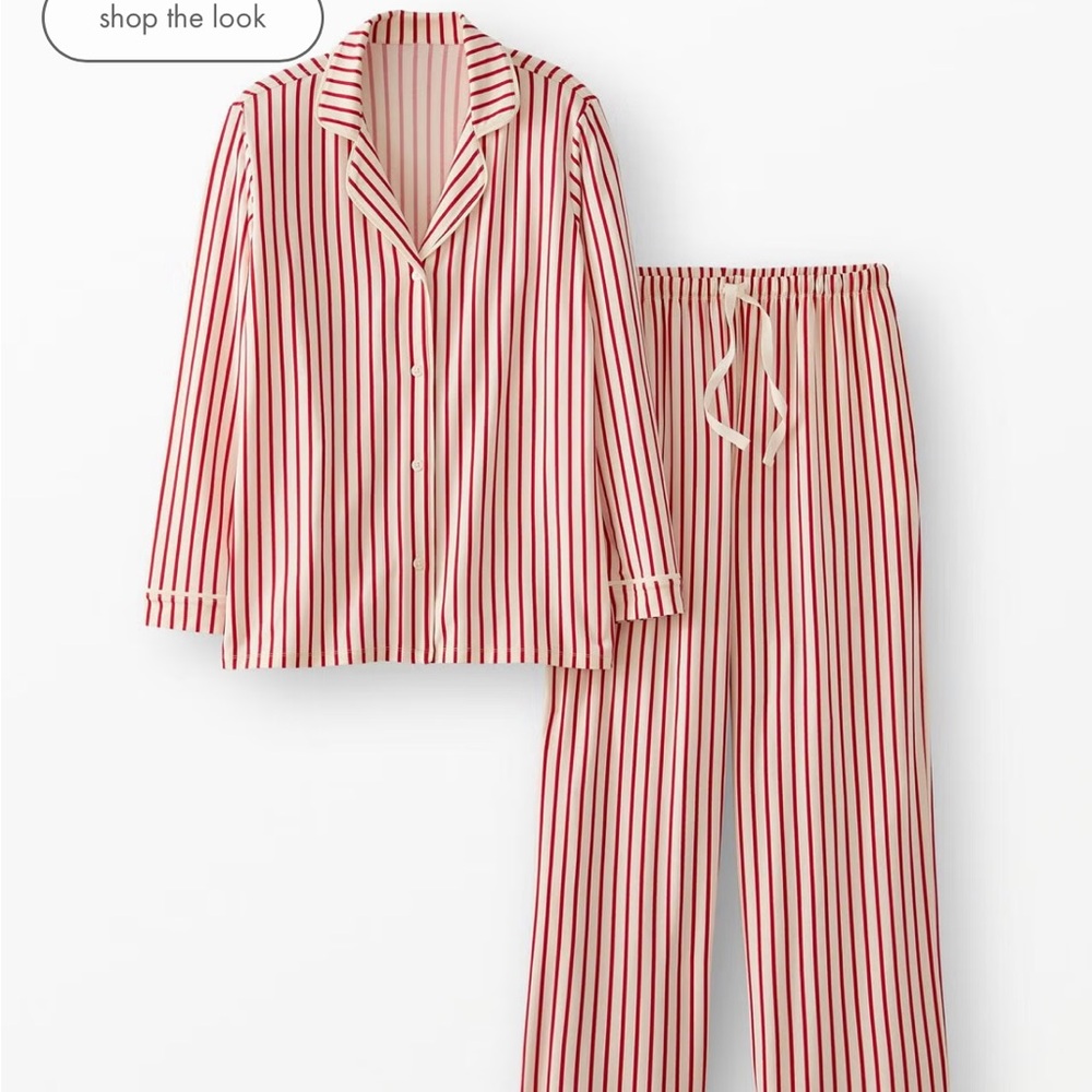 Hanna Andersson Women's Long Sleeve HannaSoft™ Pajama Set in Ribbon Red/Ecru